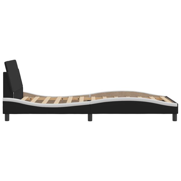 vidaXL Bed Frame "Dover" Black and White 100x203 cm Faux Leather