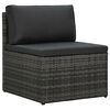 vidaXL 5 Piece Garden Lounge Set with Cushions Poly Rattan Grey