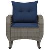 vidaXL Garden Rocking Chair with Cushions Grey Poly Rattan