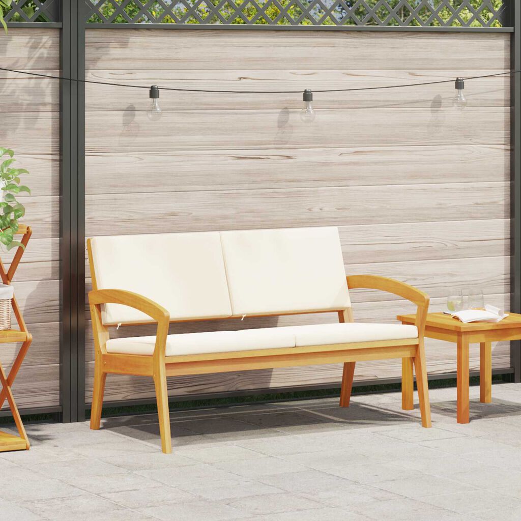 vidaXL Garden Bench with Cushion Brown Solid Acacia wood