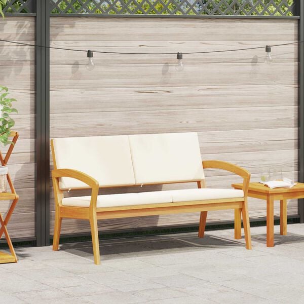 vidaXL Garden Bench with Cushion Brown Solid Acacia wood