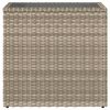 vidaXL Garden Side Table with Glass Top Light Grey 58x27.5x55 cm Poly Rattan