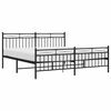 vidaXL Metal Bed Frame without Mattress with Footboard Black 183x213cm