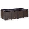 vidaXL 13 Piece Outdoor Dining Set with Cushions Poly Rattan Brown