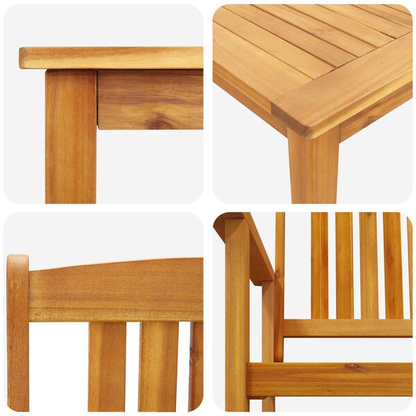 vidaXL Garden Dining Set 3 pcs Brown Solid acacia wood