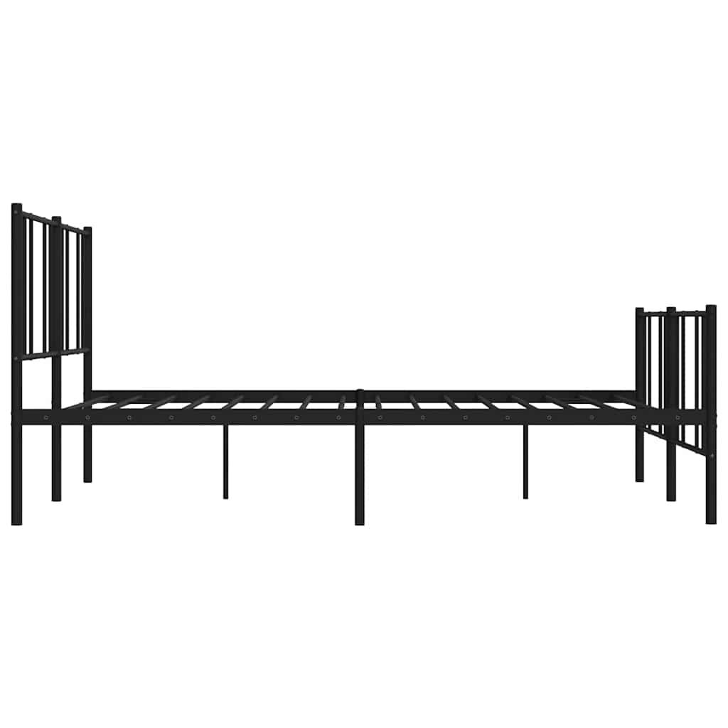 vidaXL Metal Bed Frame without Mattress with Footboard Black 183x213cm