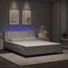 vidaXL Bed Frame with LED without Mattress "Zadar" White 152x203 cm