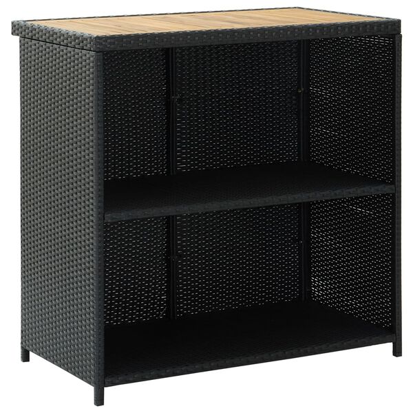 vidaXL 3 Piece Bar Set Poly Rattan Black