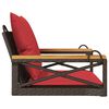 vidaXL Swing Bench with Cushions Brown 63x62x40 cm Poly Rattan