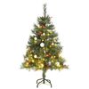 vidaXL Artificial Hinged Christmas Tree 150 LEDs & Ball Set 150 cm