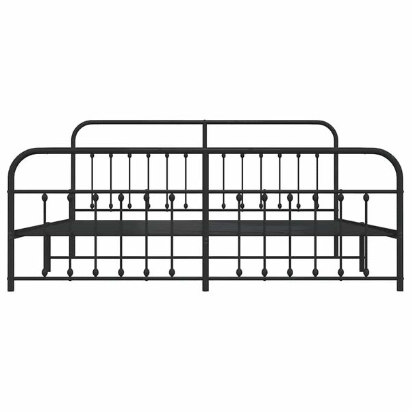 vidaXL Metal Bed Frame without Mattress with Footboard Black 193x203cm