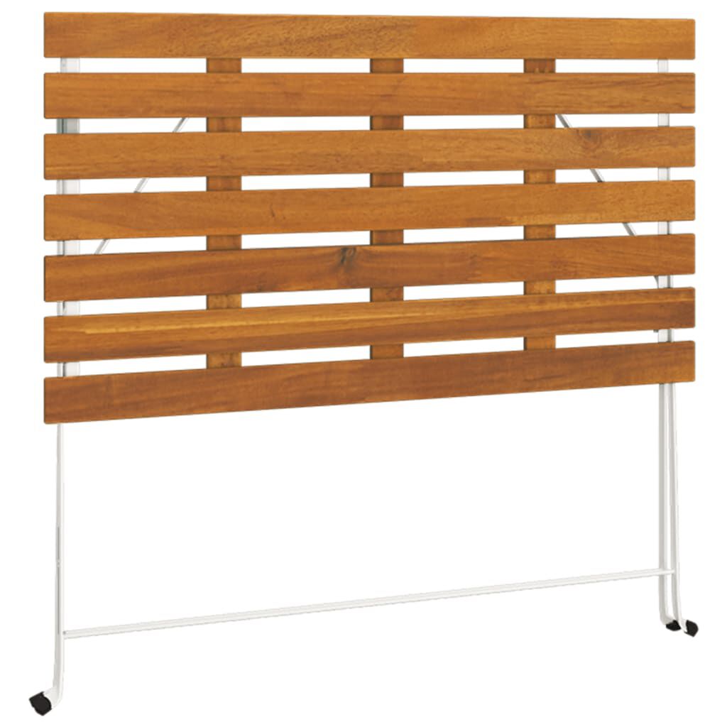 vidaXL Folding Bistro Table 100x54x71 cm Solid Wood Acacia and Steel