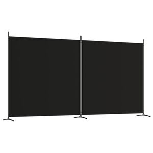 vidaXL 2-Panel Room Divider Black 348x180 cm Fabric