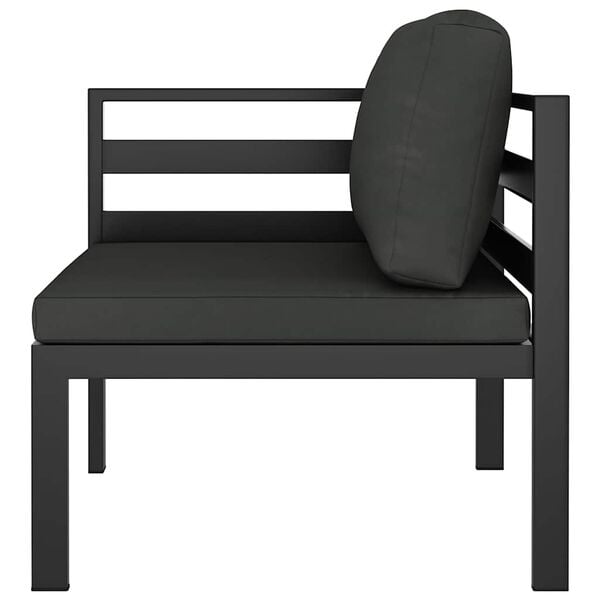 vidaXL Sectional Corner Sofa 1 pc with Cushions Aluminium Anthracite