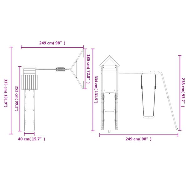 vidaXL Outdoor Playset Solid Wood Pine