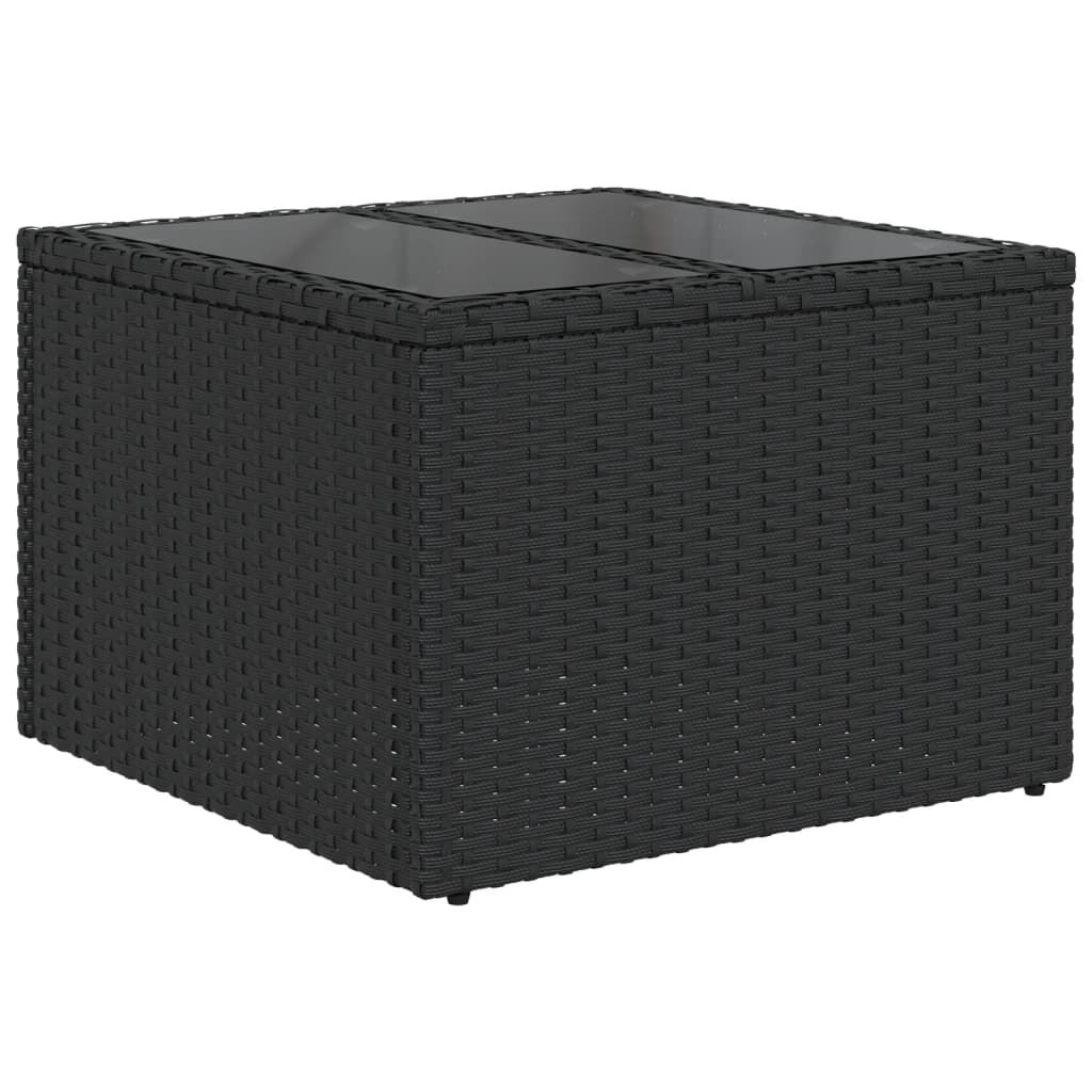 vidaXL 8 Piece Garden Sofa Set with Cushions Black Poly Rattan