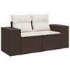 vidaXL 6 Piece Garden Sofa Set with Cushions Brown Poly Rattan