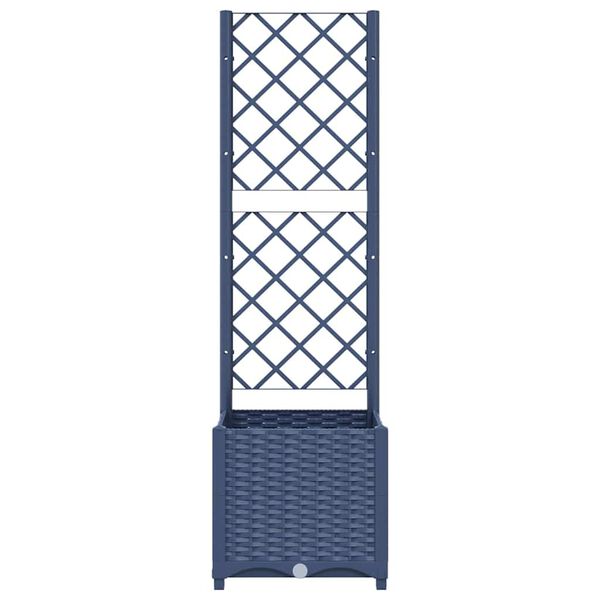 vidaXL Garden Planter with Trellis Blue Grey 40x40x136 cm PP