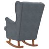 vidaXL Rocking Chair Wingback Dark Grey Velvet and Solid Wood