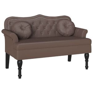 vidaXL Chesterfield Bench Brown 120.5 x 65 x 75 cm Faux Leather