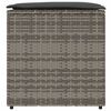 vidaXL Cushion Box with Storage Grey 50 x 50 x 50 cm Poly Rattan