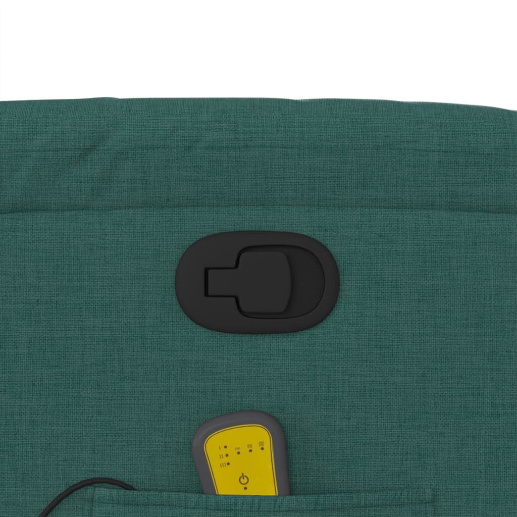 vidaXL Stand up Massage Recliner Chair Dark Green Fabric