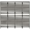 vidaXL Room Divider 4 Panels Grey Poly Rattan