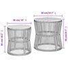 vidaXL Garden Side Tables 2 pcs with Wooden Top Black Poly Rattan