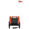 vidaXL Pet Bike Trailer Orange and Black Oxford Fabric and Iron