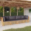 vidaXL 4 Piece Garden Lounge Set with Cushions Solid Wood Teak