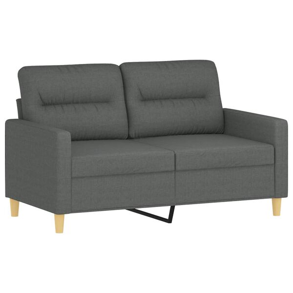 vidaXL 3 Piece Sofa Set with Cushions Dark Grey Fabric