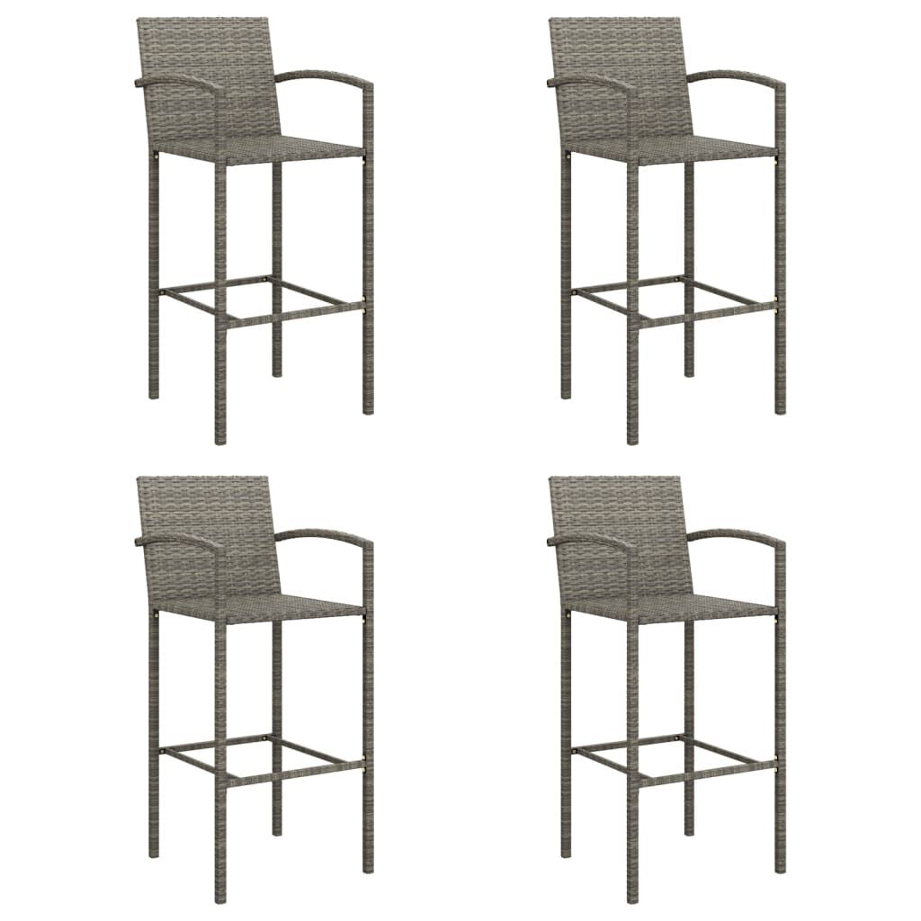 vidaXL 5 Piece Garden Bar Set Grey Poly Rattan
