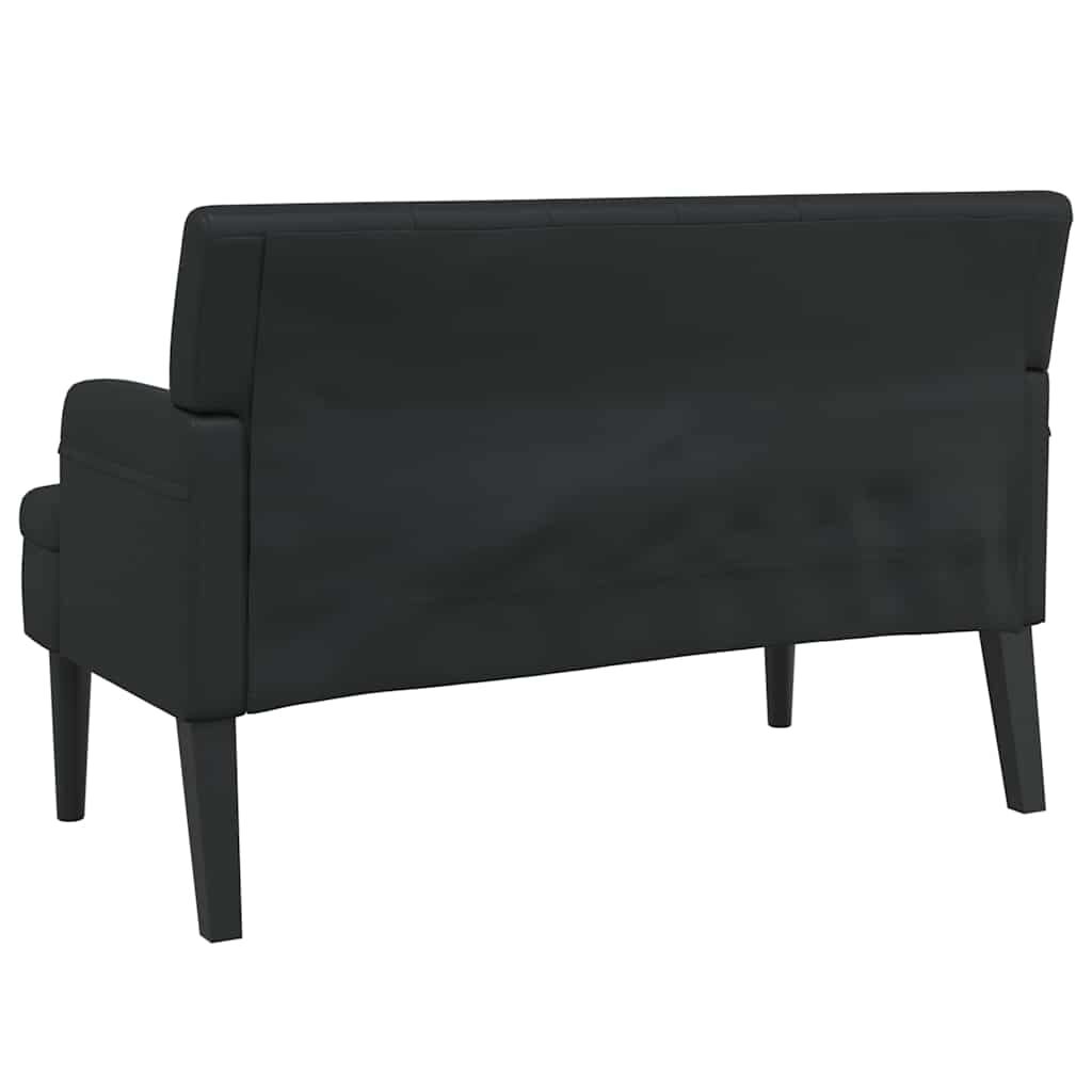 vidaXL Bench with Backrest Black 112x65.5x75 cm Faux Leather
