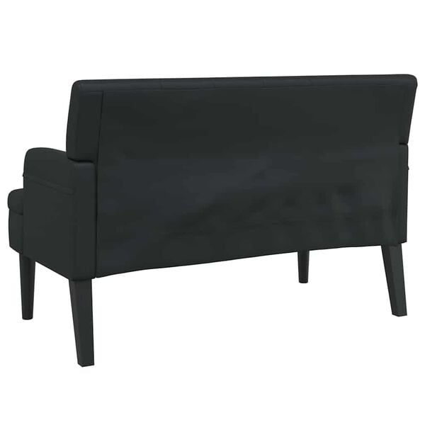 vidaXL Bench with Backrest Black 112x65.5x75 cm Faux Leather