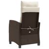 vidaXL Reclining Garden Chairs 2 pcs with Cushions Brown Poly Rattan