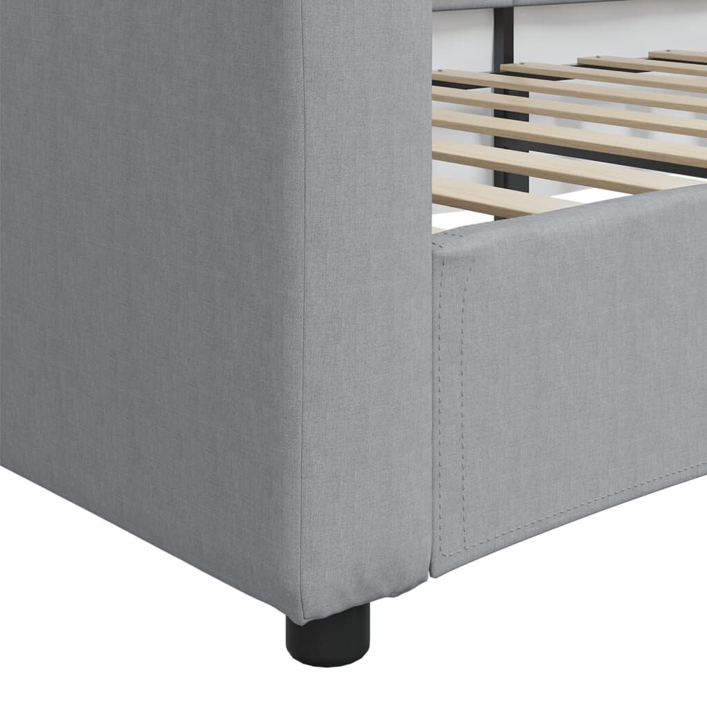 vidaXL Day Bed without Mattress Light Grey 100x190 cm Fabric