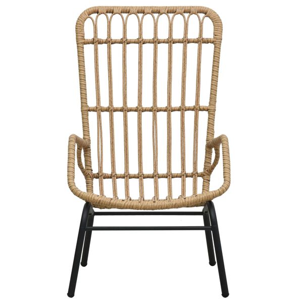 vidaXL Garden Chair Poly Rattan Light Brown
