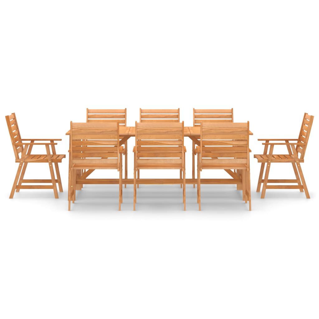 vidaXL 9 Piece Garden Dining Set Solid Acacia Wood