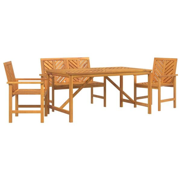 vidaXL 4 Piece Garden Dining Set Solid Wood Acacia