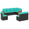 vidaXL 8 Piece Garden Sofa Set with Cushions Black Poly Rattan