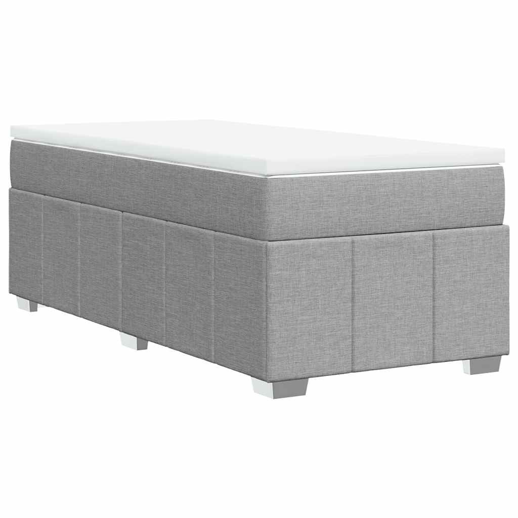 vidaXL Box Spring Bed with Mattress Light Grey Twin XL Fabric