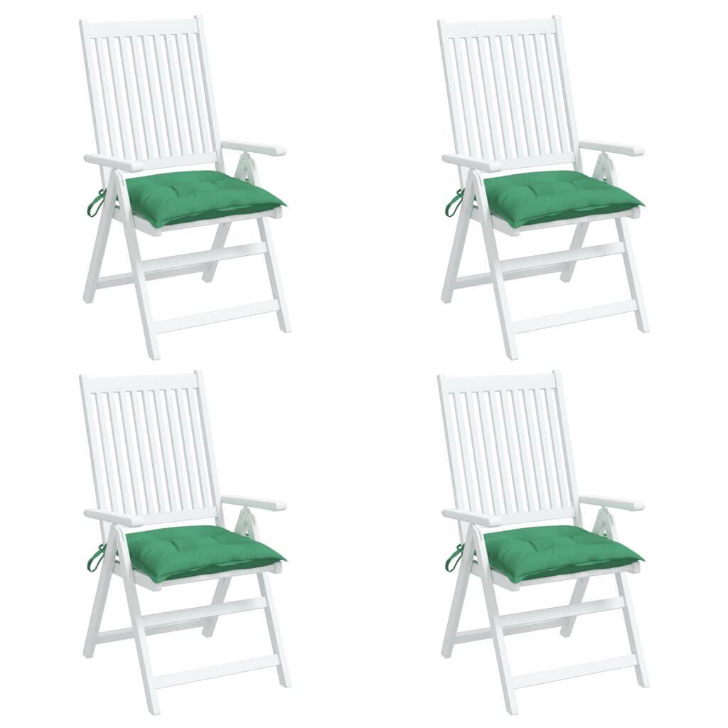 vidaXL Chair Cushions 4 pcs Green 40x40x7 cm Oxford Fabric