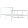 vidaXL Metal Bed Frame without Mattress with Footboard White 100x200cm