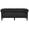vidaXL Chesterfield Sofa 2-Seater Black Fabric