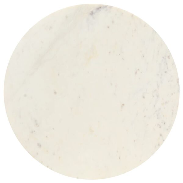 vidaXL Coffee Table White 60x60x35 cm Real Stone with Marble Texture