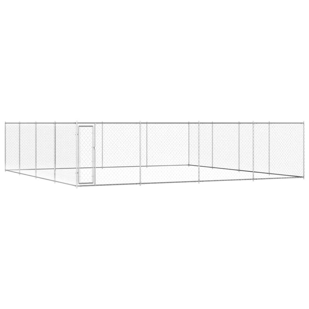 vidaXL Outdoor Dog Kennel Galvanised Steel 760x760x185 cm