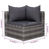 vidaXL 9 Piece Garden Lounge Set with Cushions Poly Rattan Grey
