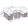 vidaXL Garden Sofa Set with Cushion 10 pcs Grey Poly rattan