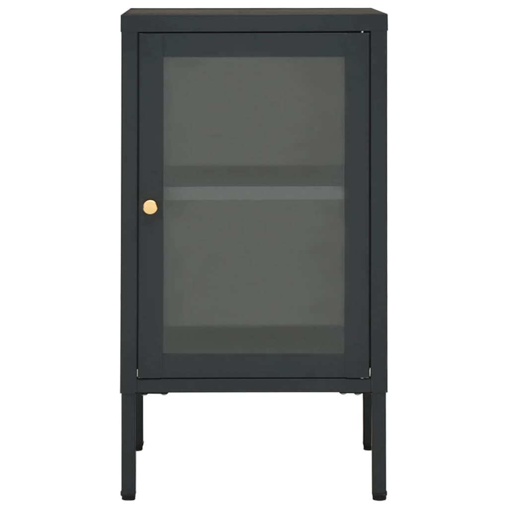 vidaXL Sideboard Anthracite 38x35x70 cm Steel and Glass