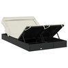 vidaXL 2-Person Sunbed with Foldable Roof Black 213x118x97 cm Poly Rattan